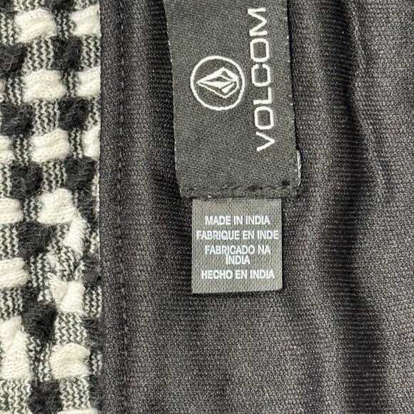 VOLCOM Xo CocoHo Houndstooth Bikini Crop Top Women's Small Textured Pull-On NEW - Picture 6 of 9